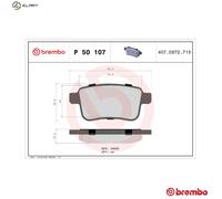 Brake pads P 50 107 BREMBO for MERCEDES-BENZ NISSAN