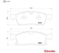 Brake Pads Set fits MERCEDES ML400 W166 3.0 Front 13 to 15 M276.821 Brembo New