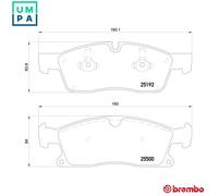 Brembo Brake Pads Set P50108 - Front Fits Mercedes ML400 W166 2013-2015 M276.821