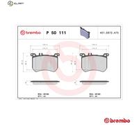 Brembo Brake Pad Set P50111 Front Fits Mercedes-Benz S-Class SL 0004202705