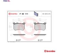 Brembo Brake Pad Set P50111 Front Fits Mercedes-Benz S-Class SL 0004202705