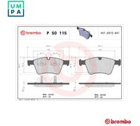 BRAKE PAD SET DISC BRAKE P 50 115 FOR MERCEDES-BENZ OM642.820/940/822 3.0L 6cyl