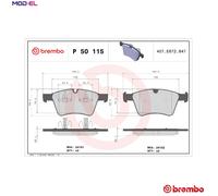 Brake pads P 50 115 BREMBO for MERCEDES-BENZ GL-CLASS R-CLASS M-CLASS