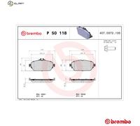 Brake pads P 50 118 BREMBO for MERCEDES-BENZ C-CLASS C-CLASS T-Model E-CLASS