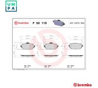 Brake pads P 50 119 BREMBO for MERCEDES-BENZ GLA-CLASS C-CLASS C-CLASS T-Model