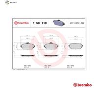 Brake pads P 50 119 BREMBO for MERCEDES-BENZ GLA-CLASS C-CLASS C-CLASS T-Model