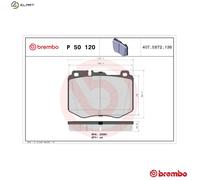 P 50 120 Front Brake Pad Set 4x Pads Prepared For Wear Indicator Braking Brembo