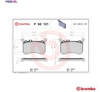P50121 Front Brake Pad Set 4x Pads Prepared For Wear Indicator Braking By Brembo