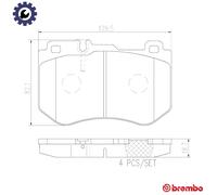 Brake Pad Set For Disc Brake Front Fits Mercedes-Benz C-Class BREMBO P50123