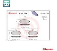 BRAKE PAD SET DISC BRAKE P 50 124 FOR MERCEDES-BENZ C-CLASS/Convertible GLC 2.0L