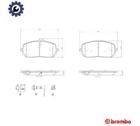 P50152 Front Brake Pad Set 4x Pads Integrated Wear Indicator Braking By Brembo