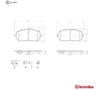 P50152 Front Brake Pad Set 4x Pads Integrated Wear Indicator Braking By Brembo