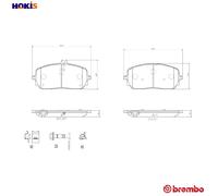 P50152 Front Brake Pad Set 4x Pads Integrated Wear Indicator Braking By Brembo