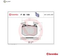 BRAKE PAD SET DISC BRAKE P 50 159 FOR MERCEDES-BENZ OM 654.920 2.0L 4cyl GLC