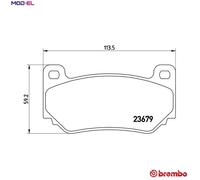 Brembo Brake Pad Set P 52 018 - Front 59mm - Fits MG, MGF & Caterham