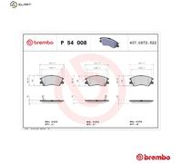 BREMBO P 54 008 Brake pad set