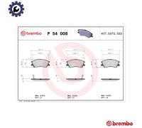 BREMBO P 54 008 Brake pad set