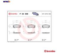 BREMBO P 54 008 Brake pad set