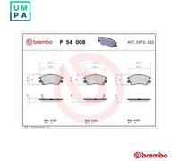 BRAKE PAD SET DISC BRAKE P 54 008 FOR MITSUBISHI PAJERO/SHOGUN/ DELICA/III 2.5L