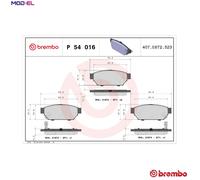 BREMBO P 54 016 Brake pad set