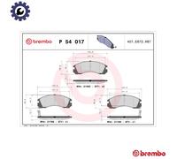 BREMBO P 54 017 Brake pad set