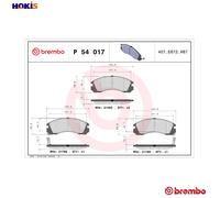 BREMBO P 54 017 Brake pad set