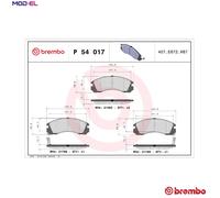 BREMBO P 54 017 Brake pad set