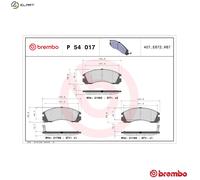 BREMBO P 54 017 Brake pad set
