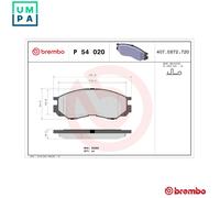 BREMBO P 54 020 Brake pad set