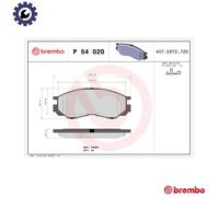BREMBO P 54 020 Brake pad set
