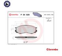 BRAKE PAD SET DISC BRAKE P 54 020 FOR MITSUBISHI SPACE/GEAR/DELICA STORM/SUV CV9