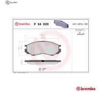 BRAKE PAD SET DISC BRAKE P 54 020 FOR MITSUBISHI SPACE/GEAR/DELICA STORM/SUV CV9