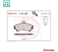 BREMBO P 54 022 Brake pad set