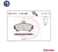 BREMBO P 54 022 Brake pad set