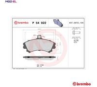 BREMBO P 54 022 Brake pad set