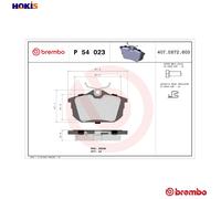 Brake pads P 54 023 BREMBO for MITSUBISHI VOLVO SMART PROTON