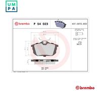 Brake pads P 54 023 BREMBO for MITSUBISHI VOLVO SMART PROTON