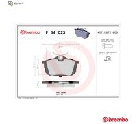 Brake pads P 54 023 BREMBO for MITSUBISHI VOLVO SMART PROTON