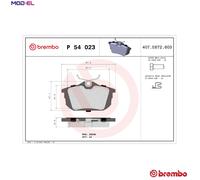 Brake pads P 54 023 BREMBO for MITSUBISHI VOLVO SMART PROTON