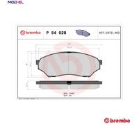 Brembo Brake Pad Set P 54 028 - Front Axle - Fits Mitsubishi Shogun/Pajero/Montero/Junior/Pinin