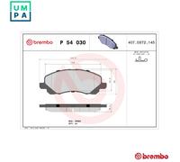 Brake pads P 54 030 BREMBO for MITSUBISHI DODGE CHRYSLER JEEP PEUGEOT CITROËN