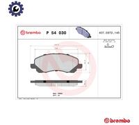 Brake pads P 54 030 BREMBO for MITSUBISHI DODGE CHRYSLER JEEP PEUGEOT CITROËN