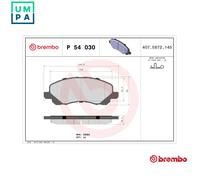 BRAKE PAD SET DISC BRAKE P 54 030X FOR HYUNDAI GRAND/STAREX/?? iLOAD/Cargo 2.4L