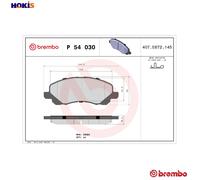 BRAKE PAD SET DISC BRAKE P 54 030X FOR MITSUBISHI LEGNUM/VI GRUNDER CEDIA/VII