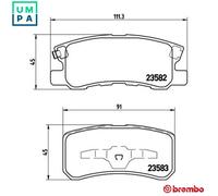 Brembo P54031 Rear Disc Brake Pad - Set of 4