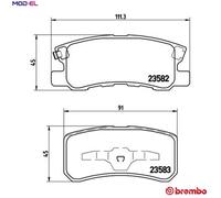 Brake pads P 54 031 BREMBO for MITSUBISHI DODGE CHRYSLER JEEP CITROËN PEUGEOT