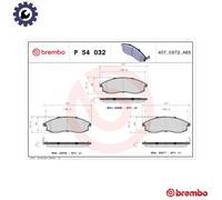 BREMBO P 54 032 Brake pad set