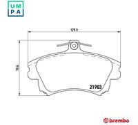 Brembo P54036 Front Disc Brake Pad - Set of 4