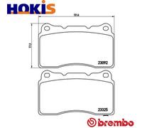 Brake pads P 54 039X BREMBO for MITSUBISHI TOYOTA SUBARU DODGE HONDA