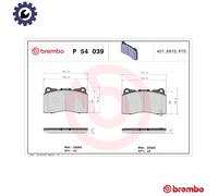 BRAKE PAD SET DISC BRAKE P 54 039X FOR MITSUBISHI LANCER/VII/VIII DODGE 2.0L